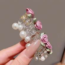 1pc Butterfly & Rose Telephone Wire Hair Scrunchie, Ponytail Holder, Stylish Hair Accessory - Multicolor - View 14