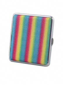 1pc 20 Capacity Leather Cigarette Case, Portable Fashion Metal Minimalist Cigarette Box, Crush & Moisture Proof, Unisex, Multi-Color, Smoking Accessories Girly, Cigarette Storage, Cigarette Holder Case, Sigaretten Doos