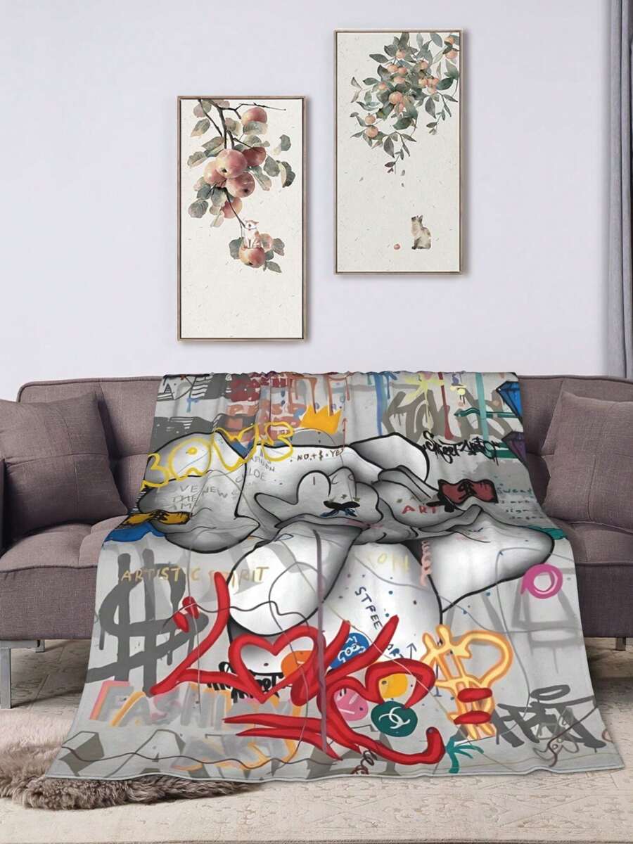 Kawss Kawaii Kaw Anime Flannel Blanket For Girls Boys, Anime Gift Cover Blanket, Cozy Plush Flannel Fleece Printed Blanket, Lightweight Plush For Bed Decoration 50x40inch