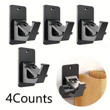 Tringle à rideaux universelle sans perçage avec montage autoadhésif sans clou, capacité jusqu'à 13,6 kg, finition noire, idéale pour la salle de bain, la chambre, le salon et la cuisine. Finitions délicates, look mural sans couture, fixation facile sans outils, adhésif mural durable pour rideaux légers, support robuste, installation rapide, amovible sans résidu - Noir - Voir 1