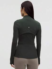 Define Jacket Nulu Women's Lightweight, Full Zip Running Track Jacket-For Yoga Gym Running-Sweat-Wicking-Yoga-All Seasons Sport-Spring/Summer-Autumn/Winter-Back To School - 雨林綠 - 查看 3