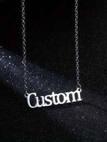 个性化不锈钢名字项链 - 可定制字母或名字吊坠，优雅的草书风格首饰，适合日常或特殊场合佩戴 - 生日、周年纪念日、婚礼礼物 - 简约定制名字首饰，高端配饰，字母图案适合开学季、假期和旅行，返校时尚 - 彩色 - 查看 6