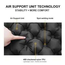 Cojín de Asiento Inflable Portátil, Ligero, Almohadilla de Aire para Viajes, Resistente a la Humedad y al Agua, Tapete de Silla de Camping para Exteriores - Verde Oliva - Ver 3