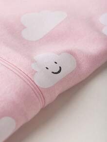 BEBE FOFUXO Baby Jumpsuit Without Feet With Zipper Suede Print (NB/S/M/L/1) - 粉色 - 查看 3
