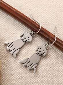1 Pair Retro Bohemian Style Labrador Dog Shaped Earrings, Gift Jewelry Suitable For Women/Dog Lovers Daily Wear