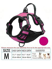 防拉扯狗背带，配备双牵引绳夹，可调节软垫反光牛津布背心（防勒颈），易操控手柄——适合所有尺寸的狗狗。下单前请确认尺寸！（仅包含背带，牵引绳另售！）