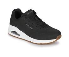 Skechers 女式休闲气垫减震耐磨跑步鞋 - 黑色 - 查看 1