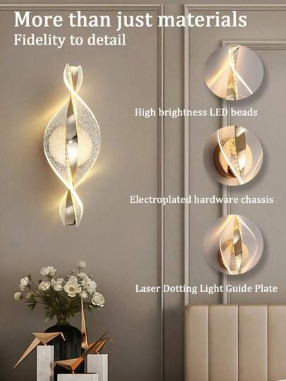 1PC Moderne Wand Lamp, High Transmittance Acrylic Body, LED Strip, Bedroom, Living Room, Study, Bedside, Corridor ative Lamps view 10