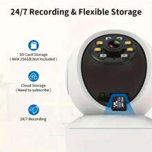 1pc/2pcs Smart Camera, Indoor/Outdoor Camera, 2.4GHz Home Security Camera System, Fixed Lens & Dome Camera Combination, 360 Degree Wide View, Motion AI Tracking, Two-Way Audio, Mobile Alarm Monitoring