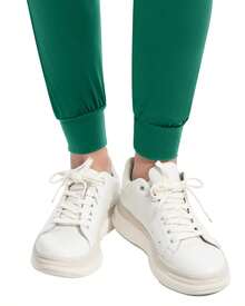 Women's Scrub Pants, Yoga Joggers, Elastic Drawstring Waistband, Zipper Pockets, Sweat Wicking Quick Dry Mid-Rise Slim Fit Cargo Pants Fall Clothes For Women