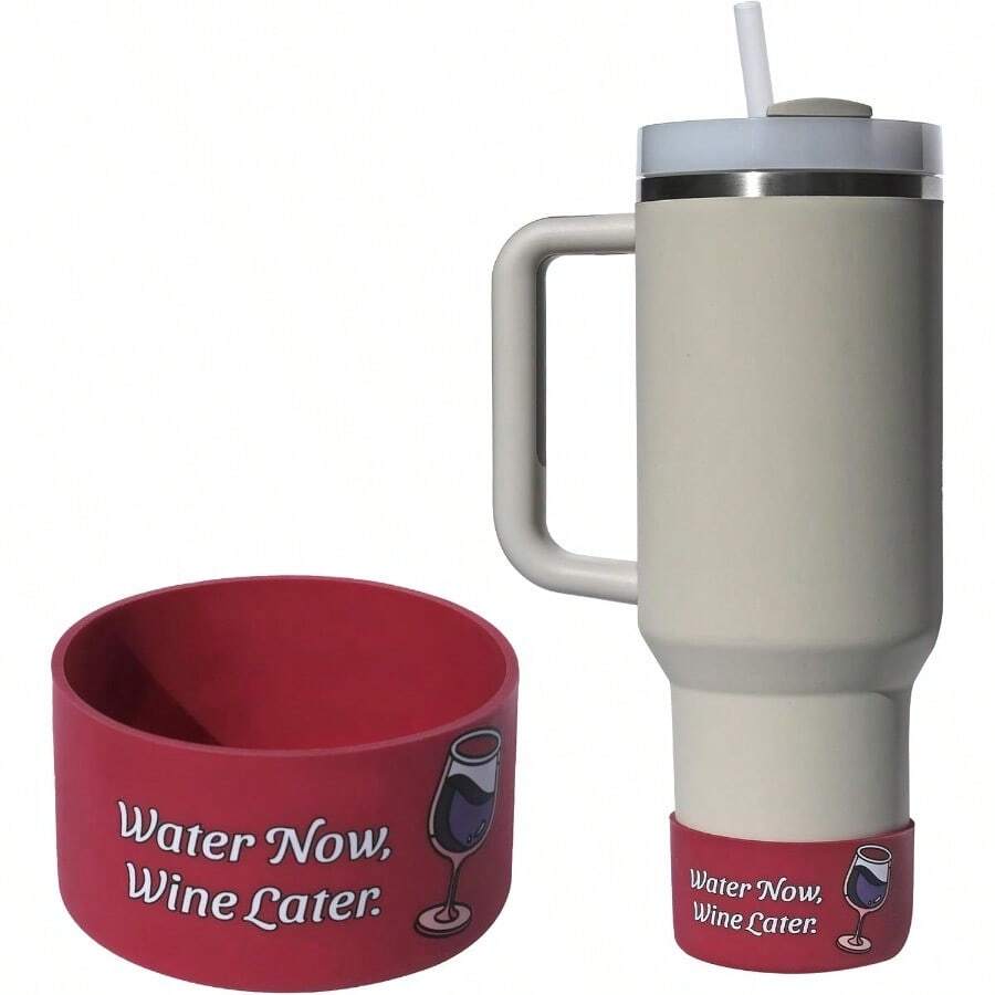 QY Protective  Cup Silicone Boot Water Bottle Bottom Accessories For  Tumbler 30oz 40oz Iceflow 20oz 30oz   Hydroflask 2216 - Wine - 查看 1