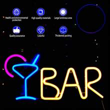 1 pezzo Luce a LED a forma di lettera "Bar", lampada alfabeto a luce bianca calda, combinazione di parole DIY BAR adatta per bar, taverna, festa, compleanno, campeggio, zona pranzo, corridoio, dormitorio, camera da letto, spuntino notturno, ristorante e scene di festa, decorazione per San Valentino, Festa della Mamma, Ognissanti, Natale e altre vacanze - funzionamento a batteria (batterie non incluse)