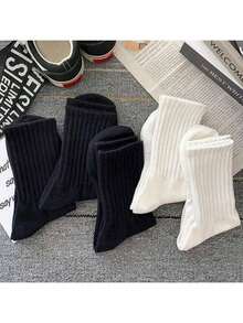 40pcs/30pcs Unisex Mid-Calf Sports Socks, White Odor-Resistant Moisture-Wicking Thick Socks For Comfortable Daily Wear, Suitable For Couples, Casual, Cute, Girls, Autumn/Winter & Spring/Autumn, With Mesh Details, Ventilation Holes, Moisture-Wicking, Soft & Smooth, Suitable For Holidays, Sports, Casual, Business Etc, Can Be Worn Year-Round, 20pcs/18pcs/12pcs/10pcs/8pcs/6pcs/4pcs/2pcs - Multicolor - View 7