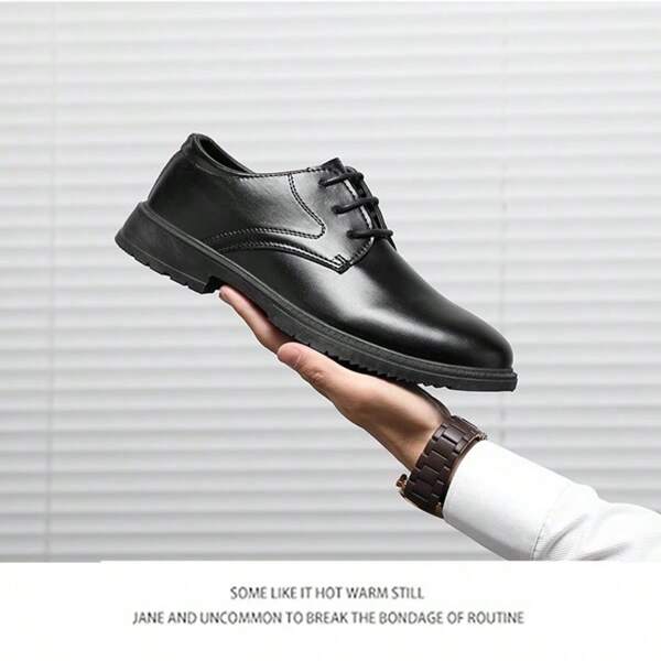 Herren Lederne Business Anzugschuhe, Elevator weiche Sohle atmungsaktive Lässig Schuhe für Bräutigam, Hochzeit, Schwarz Große Größen