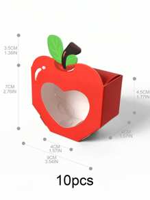 10pcs/5pcs/1pc Super Cute & Adorable Fruit Shaped Gift Boxes With Transparent Window, Creative Pineapple, Apple, Carrot Design High Quality Paper Boxes, Great For Party Gifts, Small Items Storage, Desk Decor, Room Decor, Fun Little Box, Ideal Surprise Gift, Thoughtful Choice For Stylish Parents To Spread Love & Joy, Perfect Party Decoration