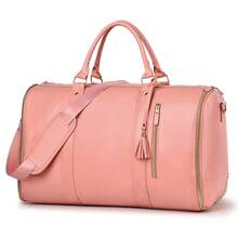 Borsa portatutto per viaggi, borsa porta abiti da viaggio, set di 2 borse da viaggio appensione/weekend + trousse, borsa da viaggio convertibile con tracolla, borse da viaggio per abito, valigetta porta indumenti per bagaglio a mano, borse per università, borse per ospedali, borse per inverni, borse per palestra, borsoni da weekend, borse da notte, borse da viaggio - Rosa - Visualizzare 4