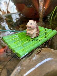 1pc Resin Bamboo Row Floating Hedgehog And Turtle Fishing Figurine, Garden Pond Decoration, Suitable For Courtyard, Garden, Rockery, Swimming Pool, Fish Tank, Water Landscape Decoration. - Multicolor - View 14