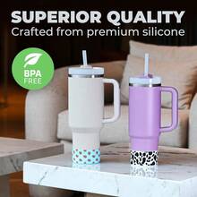 QY Protective  Cup Silicone Boot Water Bottle Bottom Accessories For  Tumbler 30oz 40oz Iceflow 20oz 30oz   Hydroflask 2216 - Wine - 查看 6