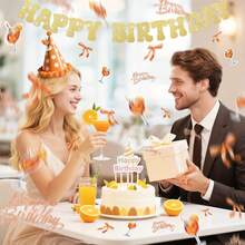 100 SZT. Kieliszki do wina Letnie Konfetti na Imprezę, Dekoracje Stołu, Konfetti na Urodziny. Konfetti na Imprezę Aperol Orange Light Cocktail, Dekoracja Imprezy Festiwalu Piwa