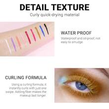 Colored Colorful Waterproof Blue Mascara For Eyelashes Set, White Black Brown Purple Long Lasting Charming Voluminous Cruelty Vegan Eye Makeup (6 Colors) - C-1Pc 03#gold - 查看 3