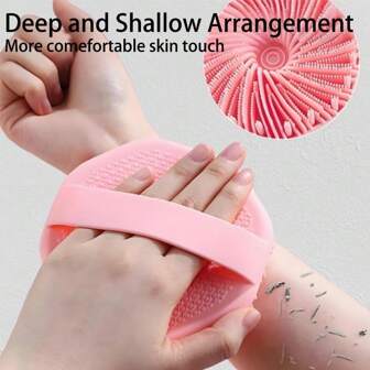 1/2 st mjuk silikon badborste, kroppsrengöringsborste, duschborste, djuprengörande, flerfärgad, hängbart badverktyg, skonsam och hygienisk, lämplig för känslig hud, exfolierar effektivt och masserar skonsamt, bärbar för hem och resor, julklappar badrumstillbehör duschtillbehör exfolierande handske