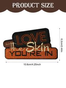 5pcs "Love The Skin You're In" Embroidered Patches, Retro Casual Patches, Positive Energy, Inspirational Patches, Self-Love Badges, Heart Story Badges, Iron-On/Sew-On, Suitable For Clothes, Backpacks, Hats - 彩色 - 查看 3