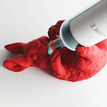 ORIZZONTE Decorative Rabbit Bottle Holder In Funny Style - Wine Holder, Ironic Design For Kitchen, Table, Bar Or Original Gift For Wine Lovers, 27 * 11.9 * 16.3 Cm, 100% Made In Italy - Red - View 3