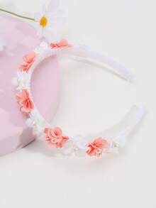 1 件 Pactorale 女孩花朵发带，女孩白色和绿色花朵头带，适合日常、外出、夏季派对，女孩优雅发饰 - 花朵髮箍 - 查看 3