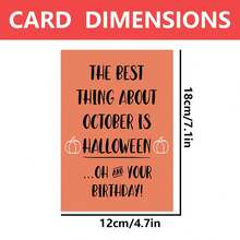 Halloween Themed Funny Birthday Card - Adorable Cartoon Design, Perfect Choice For October Celebration - Multicolor - View 3