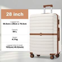 PP Suitcase 20"/24"/28" - Lightweight Hard-Shell Luggage With 4* 360° Wheels, TSA Lock | Hand Luggage & Travel Suitcases - trắng - Xem 9