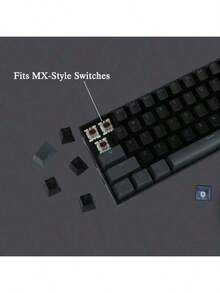 PBT双色注塑机械键盘键帽，透光背光，OEM高度，61/87/104键TKL布局，兼容MX轴，耐用纹理键帽套装