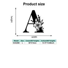 1 件优雅的黑色字母和花卉艺术装饰壁挂，创意铁艺装饰，适用于办公室、咖啡厅、客厅、卧室 - 易于安装