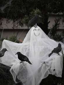 1/3/5 buah Model Gagak Hitam Halloween, Burung Palsu Realistis, Mainan Horor, Cocok untuk Dekorasi Rumah Pesta Halloween, Perlengkapan Horor - Hitam - View 5