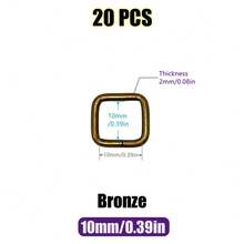 20 chiếc/gói 10-38mm Vòng khóa hình chữ nhật bằng kim loại Vòng khóa trượt cho thắt lưng, dây đeo ba lô, túi xách, vòng cổ thú cưng, phụ kiện tự làm - Nhiều màu - Xem 22