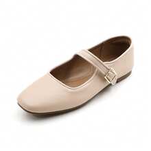 Mary Jane Flat Shoes Round Toe Ballet Flats For Women Dressy Fabric Business Flats Comfortable Classic Strap Flats For Office JUJU-1 - khỏa thân - Xem 1