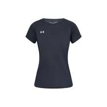 Under Armour Women's Knit Crew Neck Short Sleeve Athletic Training Breathable T-Shirt, Yoga & Pilates Top - Black - View 1