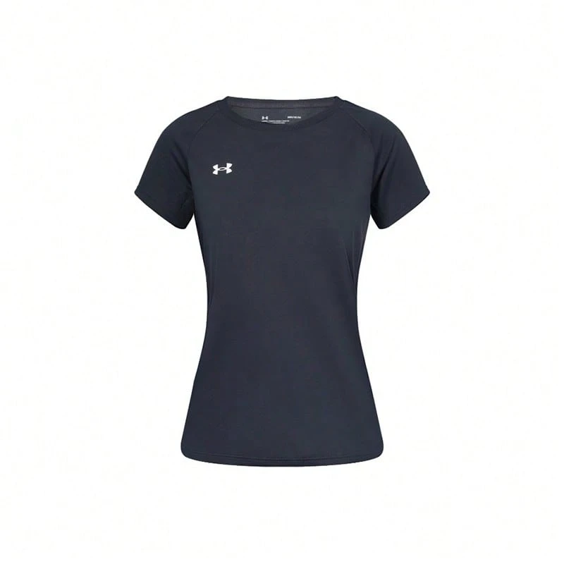 Under Armour Women's Knit Crew Neck Short Sleeve Athletic Training Breathable T-Shirt, Yoga & Pilates Top - Black - View 1