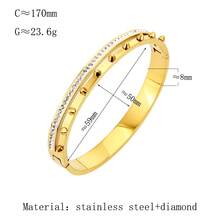 1/3 件套韩国时尚简约扣手链，金属铆钉朋克堆叠串珠手链 - 鉚釘組合 - 查看 7