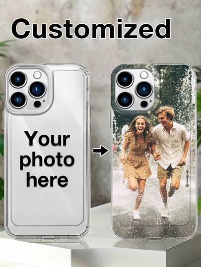 1pc Customized Black Skin Phone Case Compatible With Apple 16 Pro Max/17 Pro Max/17 Air/17/16 Plus, S25 Ultra/S25 Plus/S25, Compatible With Redmi And Other Models,Cell Phones & Accessories,Chic Autumn,Fashionable Personalized Phone Case,Boyfriend,Girlfriend,Family,Friends,Grandparents,Couple,For Anniversaries,For Birthdays,International Version, Not The Domestic Version