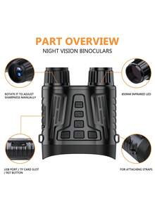 1 包夜视双筒望远镜，夜视双筒望远镜，4K 夜视镜，夜视双筒望远镜，3.2 英寸大屏幕，8 倍数码变焦，32GB 卡用于存储露营、狩猎和安全的照片和视频