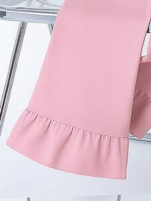 Conjunto de 2 piezas en color rosa, elegante y dulce, con blusa de manga larga con lazo + pantalones anchos cómodos con adorno floral, para primavera/otoño - Rosa - Ver 9