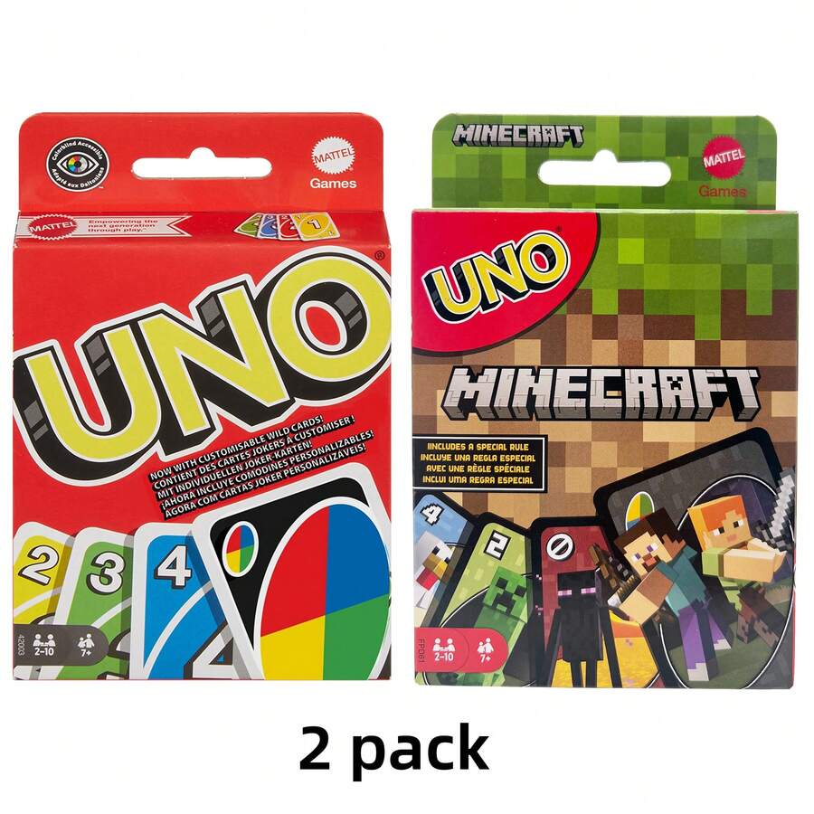 Mattel Mattel UNO - لعبة بطاقات مطابقة الألوان والأرقام الكلاسيكية - 112 بطاقة - بطاقات برية قابلة للتخصيص والمسح - تتضمن بطاقات وظيفة خاصة - مناسبة للأطفال من عمر 7 سنوات فما فوق