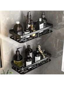 1pcs,Bathroom Storage Shower Caddy,Easy Installation Shower Organizer,No Drilling,Large Capacity,Stainless Steel Toiletries Storage,Stylish Appearance,Bathroom Shower Accessories Bathroom Decoration,Suspension Shelves