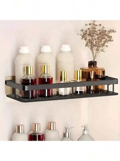 1pcs,Bathroom Storage Shower Caddy,Easy Installation Shower Organizer,No Drilling,Large Capacity,Stainless Steel Toiletries Storage,Stylish Appearance,Bathroom Shower Accessories Bathroom Decoration,Suspension Shelves