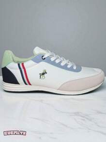 EverlyX Trampki sznurowane z przewiewnego materiału - Trampki męskie - Lekka i elastyczna konstrukcja z ergonomicznym dopasowaniem i antypoślizgową podeszwą - Optymalny komfort i amortyzacja do codziennego użytku - Swobodny styl z detalami w neutralnych odcieniach i haftem po bokach - ✅ Dostawa w ciągu 3-5 dni