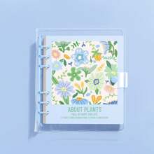 120 页透明方形笔记本，花卉图案可拆卸便携式日记本口袋便笺本，适用于学校用品，返校 - 彩色 - 查看 7