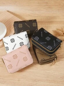 Vintage Double Zipper Versatile Coin Wallet Multi-Card Card Organizer For Storage Cards Lightweight Minimalist Fashion Modern For Anniversary For Christmas On Valentine Day For Birthday Gift For Couple For Girls For Lady For Female Bag School Supplies For School Dorm Room & Back To School Card Holder Wallet Business Card Holder Credit Card Holder Women For Women Wallet Mini Wallet Purse Wallet Card Wallet - Coffee Brown - View 7