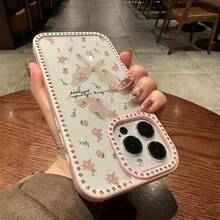 Funda para teléfono 1PC Teléfono Bling de Doble Cara, Parte Trasera Dura Suave a Prueba de Golpes, Multicapa, TPU + PC, Compatible con 16/15/14/13/12/11 Pro/Plus - Rosa - Ver 1