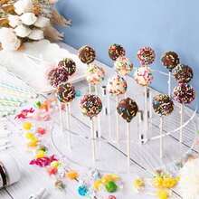 16 孔蛋糕棒棒糖展示架 - 透明圆形亚克力棒棒糖展示架，非常适合派对和生日庆祝活动 - B 型 - 查看 5