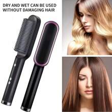 Multifunctional Ionic Hair Straightener,Fast Heating Curler Straightener Comb Styler,Fast Heating Comb,It Is A Dual-Purpose Electric Straight Hair Comb With Both Straight And Curly Hair